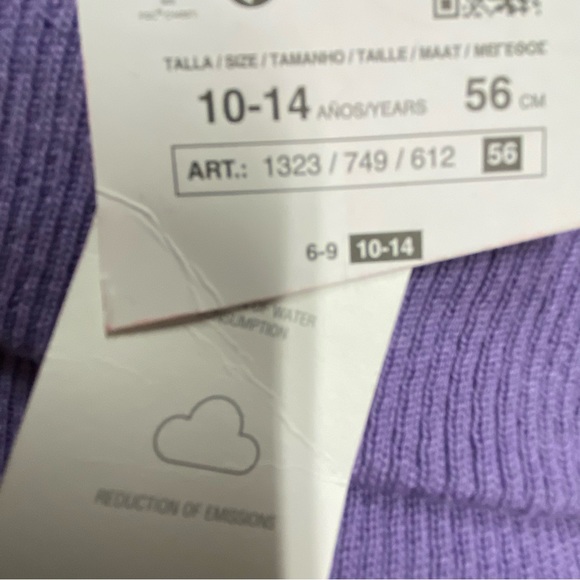 NWT. Zara Good Things Ahead Authentic Edition Light Purple Beanie.  Size 10-14. - Picture 5 of 7